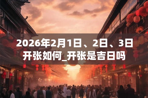 2026年2月1日、2日、3日开张如何_开张是吉日吗