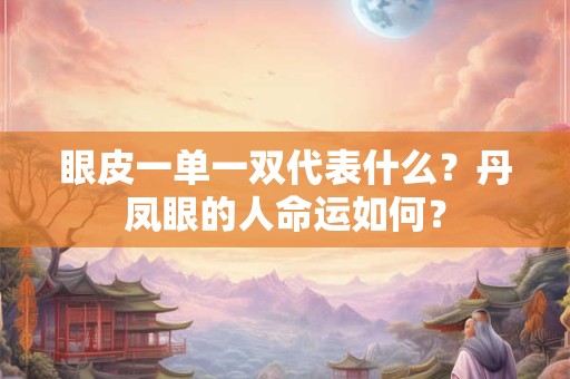 眼皮一单一双代表什么？丹凤眼的人命运如何？