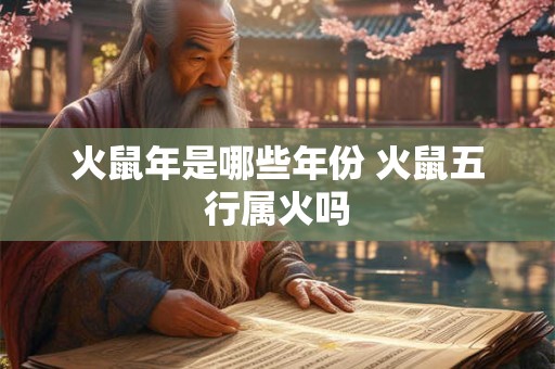 火鼠年是哪些年份 火鼠五行属火吗