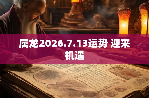 属龙2026.7.13运势 迎来机遇