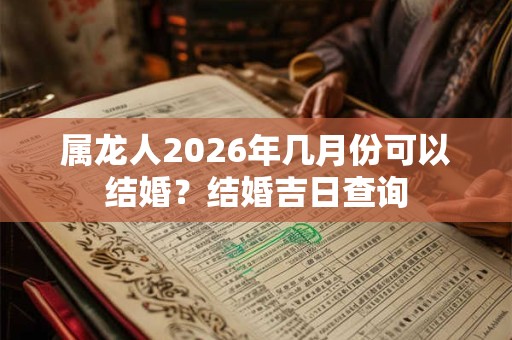 属龙人2026年几月份可以结婚？结婚吉日查询