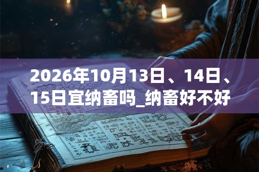2026年10月13日、14日、15日宜纳畜吗_纳畜好不好