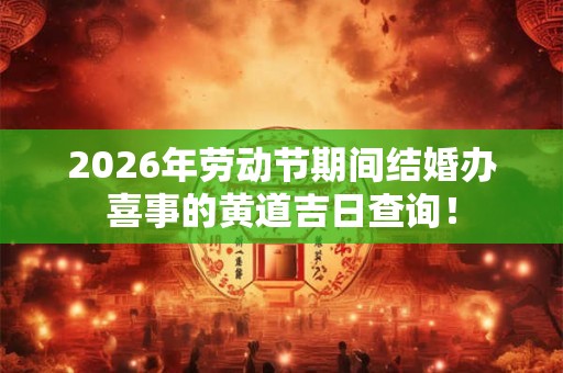 2026年劳动节期间结婚办喜事的黄道吉日查询！