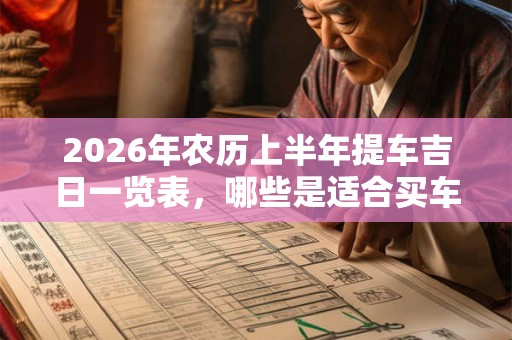 2026年农历上半年提车吉日一览表，哪些是适合买车的好日子