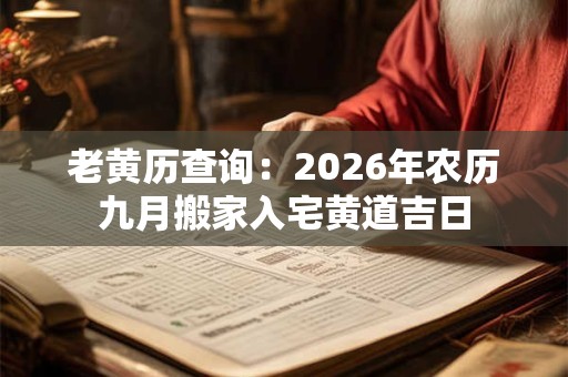 老黄历查询：2026年农历九月搬家入宅黄道吉日