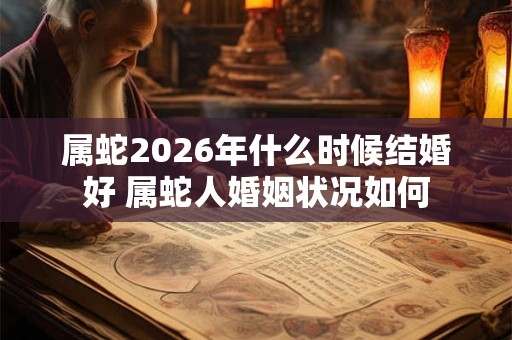 属蛇2026年什么时候结婚好 属蛇人婚姻状况如何