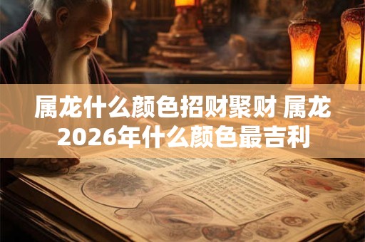 属龙什么颜色招财聚财 属龙2026年什么颜色最吉利 属龙什么颜色招财聚财 属龙2026年什么颜色最吉利