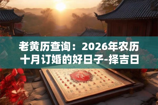 老黄历查询：2026年农历十月订婚的好日子-择吉日网