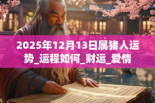 2025年12月13日属猪人运势_运程如何_财运_爱情