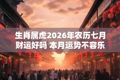 生肖属虎2026年农历七月财运好吗 本月运势不容乐观 生肖属虎2026年农历七月财运好吗 本月运势不容乐观