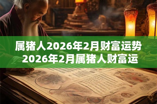 属猪人2026年2月财富运势 2026年2月属猪人财富运程详解