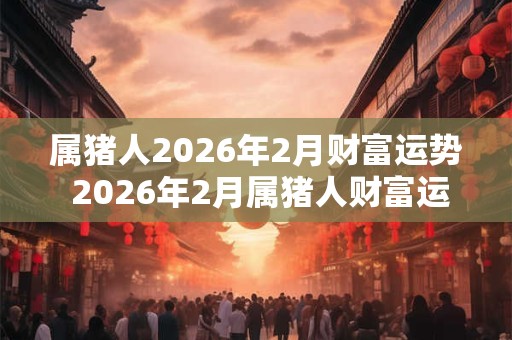 属猪人2026年2月财富运势 2026年2月属猪人财富运程详解