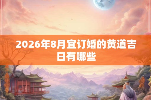 2026年8月宜订婚的黄道吉日有哪些
