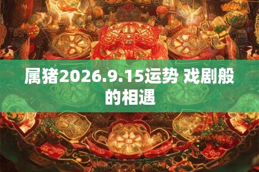 属猪2026.9.15运势 戏剧般的相遇