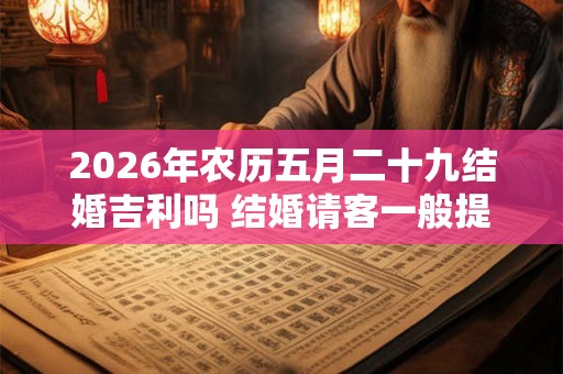 2026年农历五月二十九结婚吉利吗 结婚请客一般提前多久通知