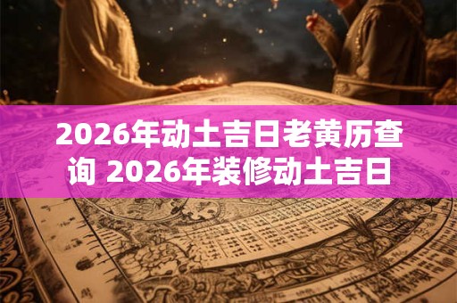2026年动土吉日老黄历查询 2026年装修动土吉日