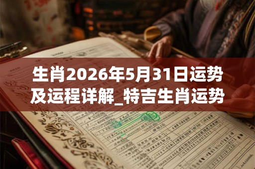 生肖2026年5月31日运势及运程详解_特吉生肖运势吉凶