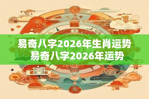 易奇八字2026年生肖运势  易奇八字2026年运势