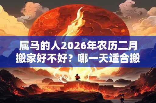 属马的人2026年农历二月搬家好不好？哪一天适合搬家？