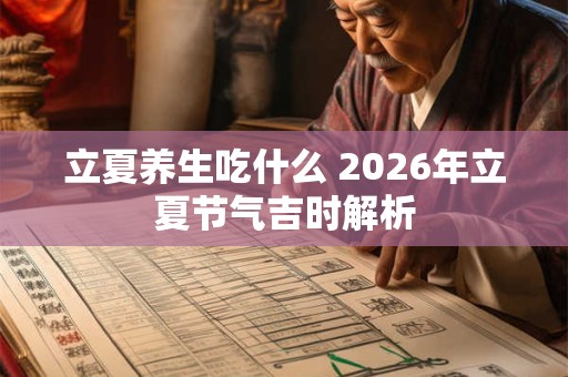 立夏养生吃什么 2026年立夏节气吉时解析