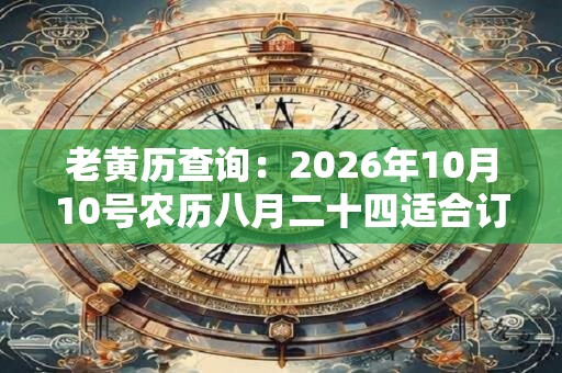 老黄历查询：2026年10月10号农历八月二十四适合订婚吗