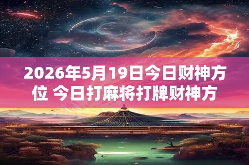 2026年5月19日今日财神方位 今日打麻将打牌财神方位！