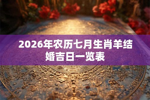 2026年农历七月生肖羊结婚吉日一览表