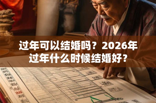 过年可以结婚吗？2026年过年什么时候结婚好？