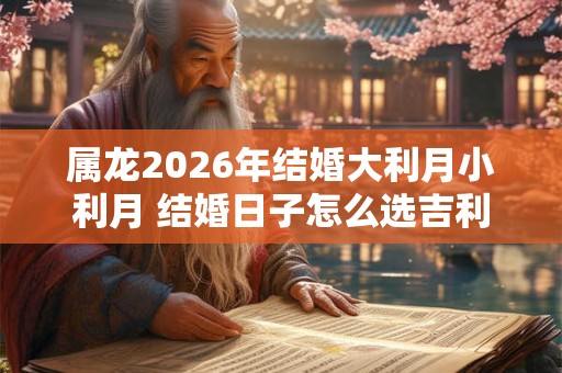 属龙2026年结婚大利月小利月 结婚日子怎么选吉利