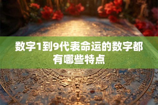 数字1到9代表命运的数字都有哪些特点