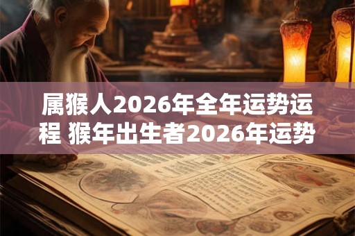 属猴人2026年全年运势运程 猴年出生者2026年运势如何