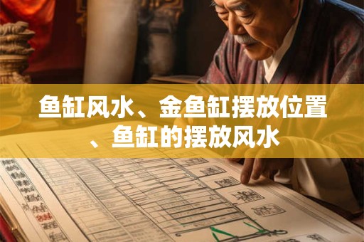 鱼缸风水、金鱼缸摆放位置、鱼缸的摆放风水