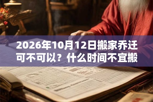 2026年10月12日搬家乔迁可不可以？什么时间不宜搬家？