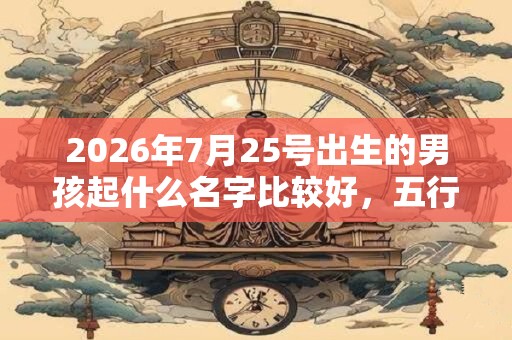 2026年7月25号出生的男孩起什么名字比较好，五行属什么