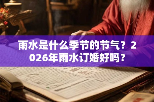 雨水是什么季节的节气？2026年雨水订婚好吗？