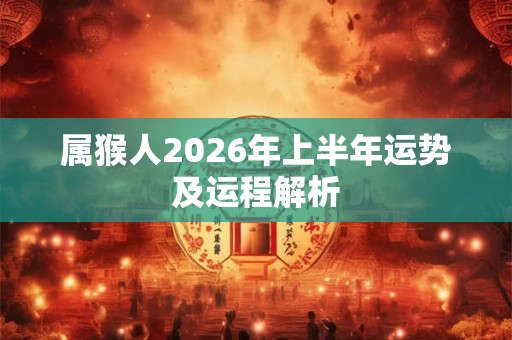属猴人2026年上半年运势及运程解析