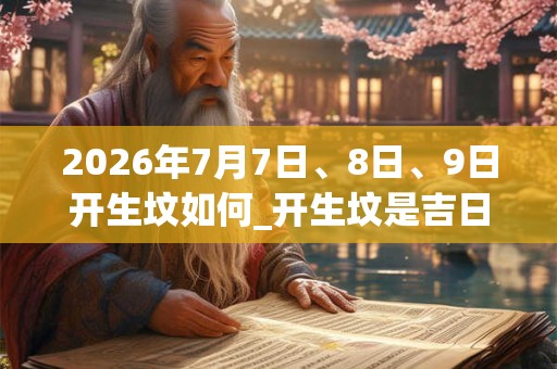 2026年7月7日、8日、9日开生坟如何_开生坟是吉日吗