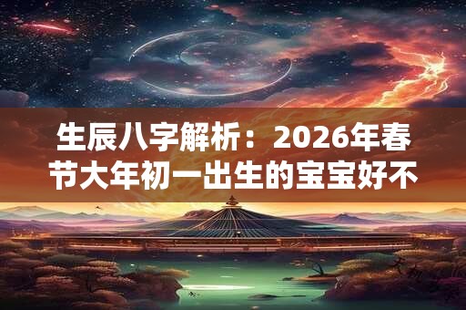 生辰八字解析：2026年春节大年初一出生的宝宝好不好 是什么命