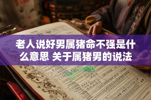 老人说好男属猪命不强是什么意思 关于属猪男的说法