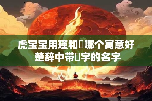 虎宝宝用瑾和璟哪个寓意好 楚辞中带璟字的名字