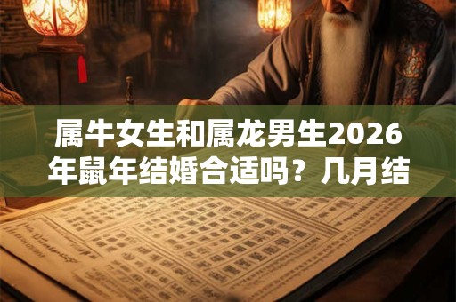属牛女生和属龙男生2026年鼠年结婚合适吗？几月结婚最吉利？