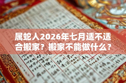 属蛇人2026年七月适不适合搬家？搬家不能做什么？