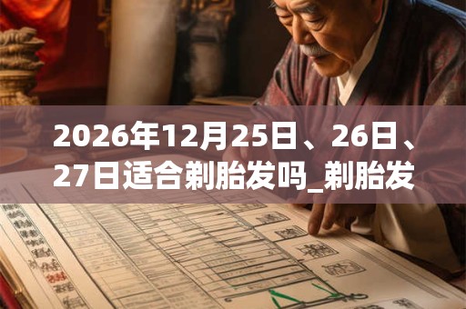2026年12月25日、26日、27日适合剃胎发吗_剃胎发吉利吗