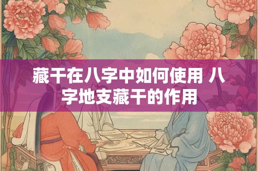 藏干在八字中如何使用 八字地支藏干的作用