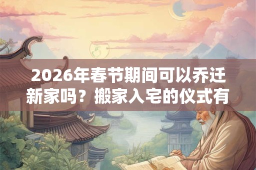 2026年春节期间可以乔迁新家吗？搬家入宅的仪式有哪些？