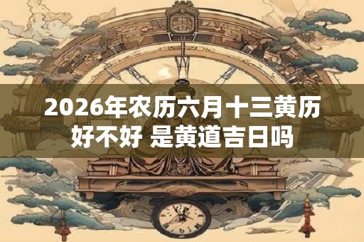 2026年农历六月十三黄历好不好 是黄道吉日吗