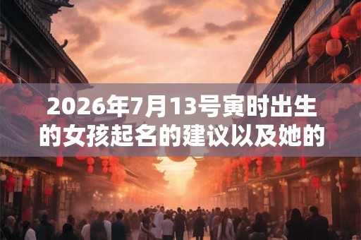 2026年7月13号寅时出生的女孩起名的建议以及她的五行八字！