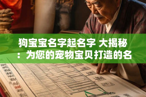 狗宝宝名字起名字 大揭秘：为您的宠物宝贝打造的名字