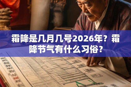 霜降是几月几号2026年？霜降节气有什么习俗？