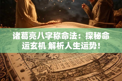 诸葛亮八字称命法：探秘命运玄机 解析人生运势！